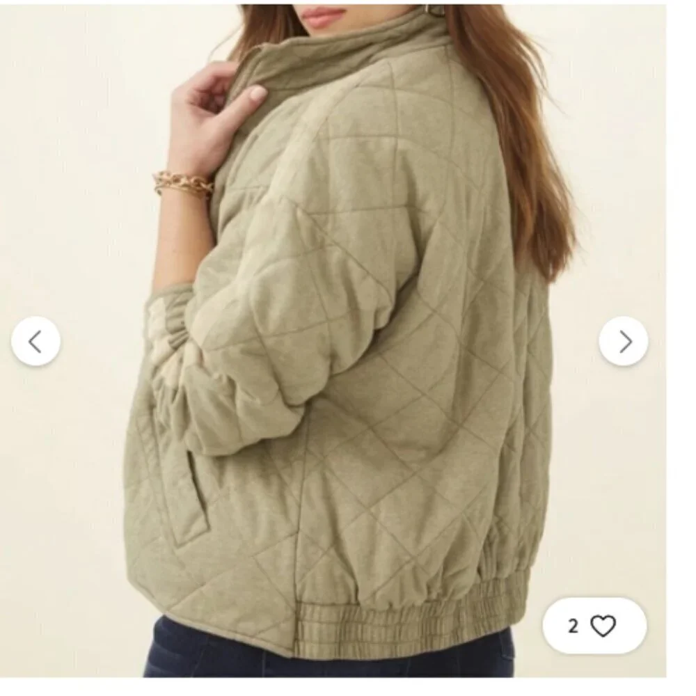 Bagatelle Collection Diamond Quilted Bomber Jacket size medium